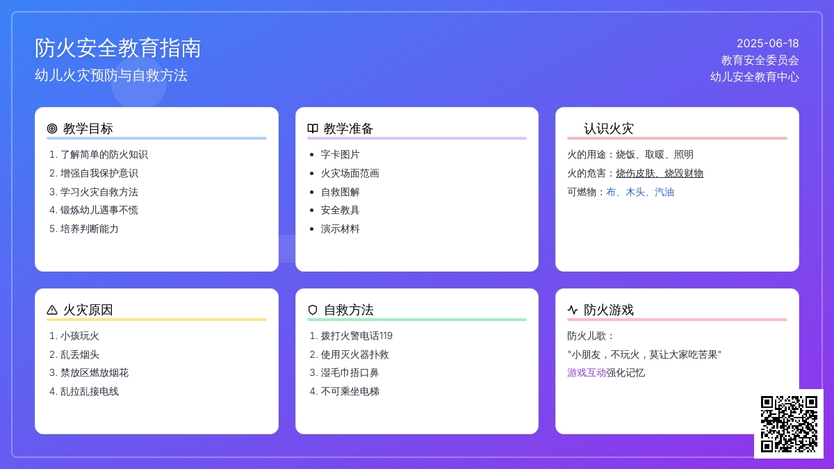 中班安全活动教案：火灾安全自救教案