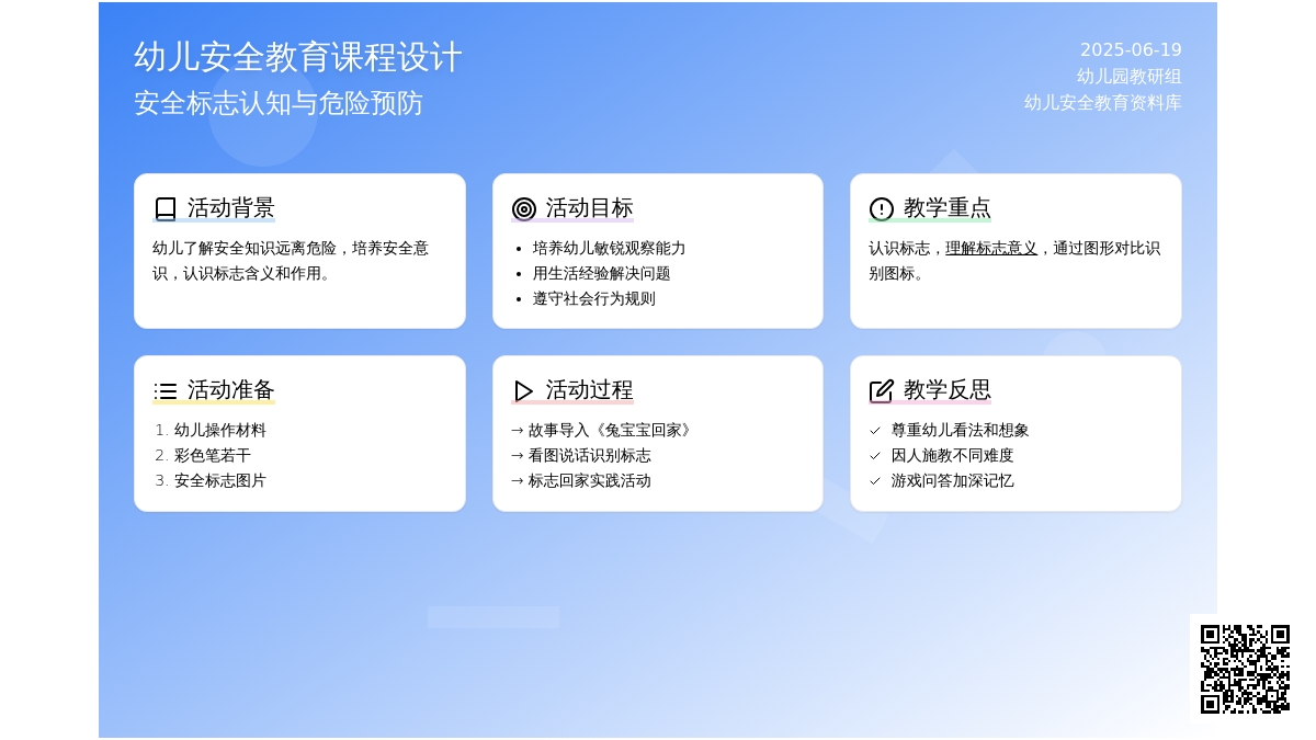 中班安全活动教案：安全小标志教案(附教学反思)