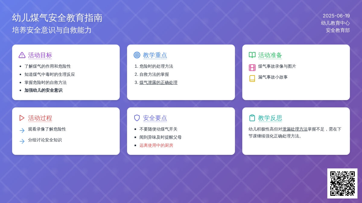 中班安全煤气泄露教案反思
