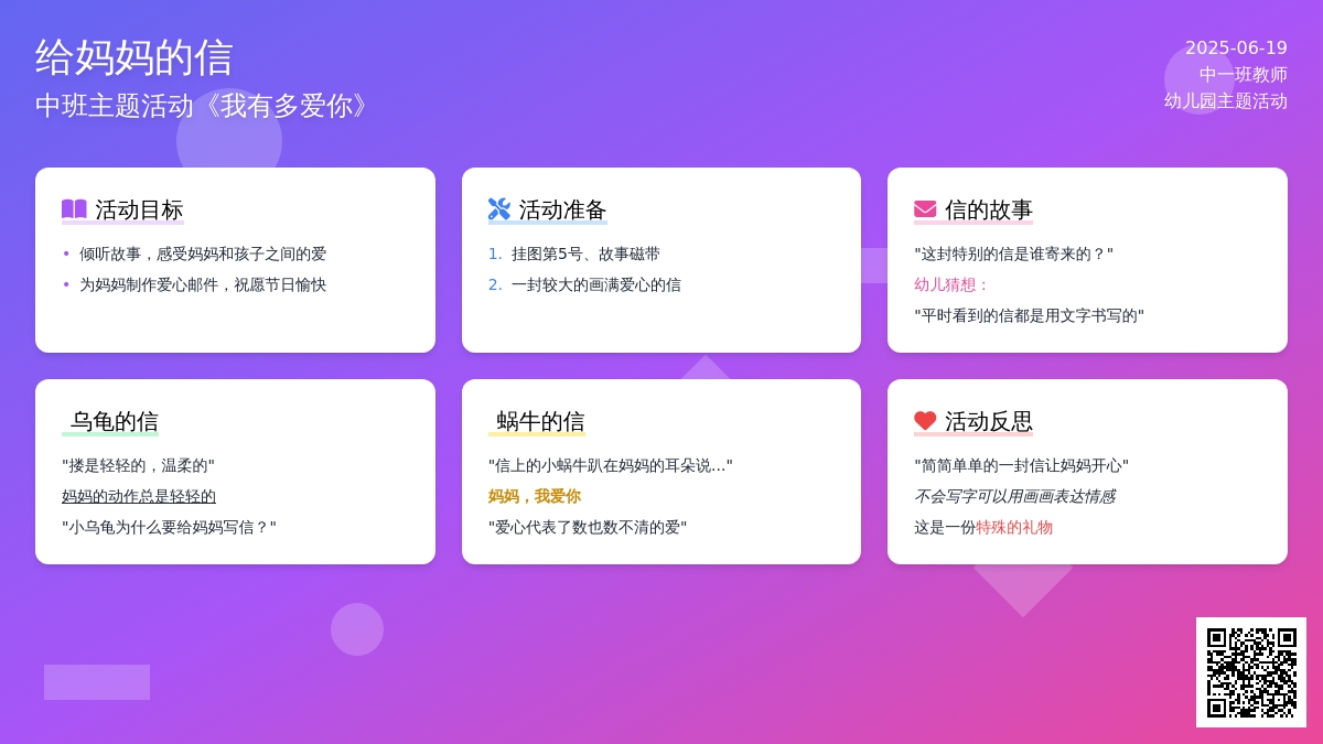 中班主题给妈妈的信教案反思