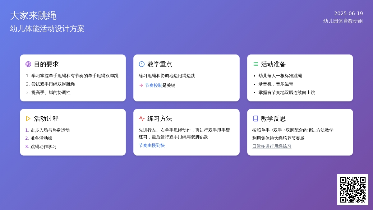 中班体能大家来跳绳教案反思