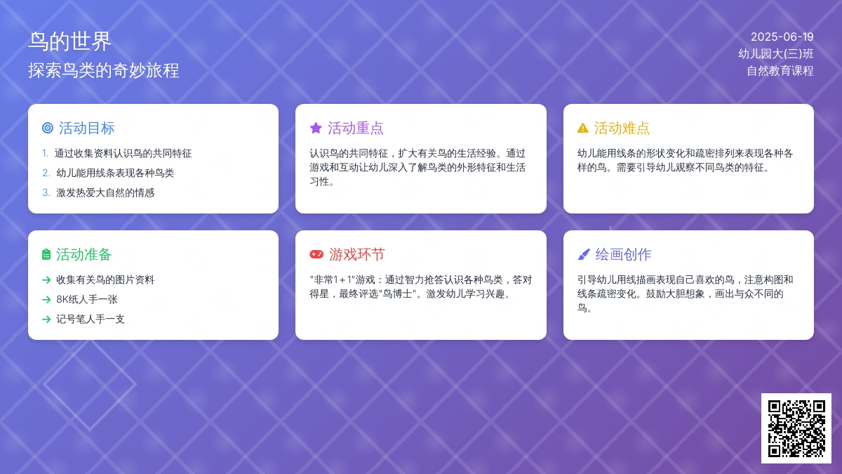 中班综合鸟的世界教案反思