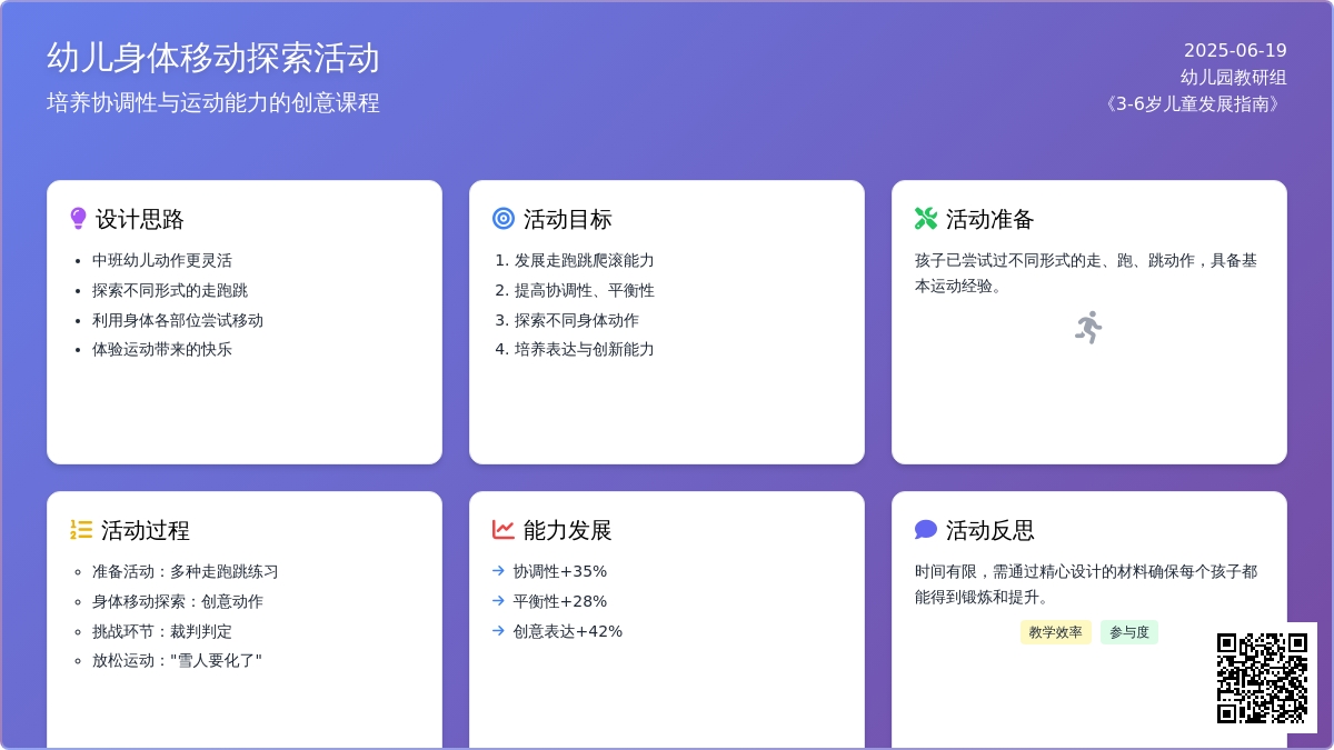 中班主题我的身体会移动教案反思