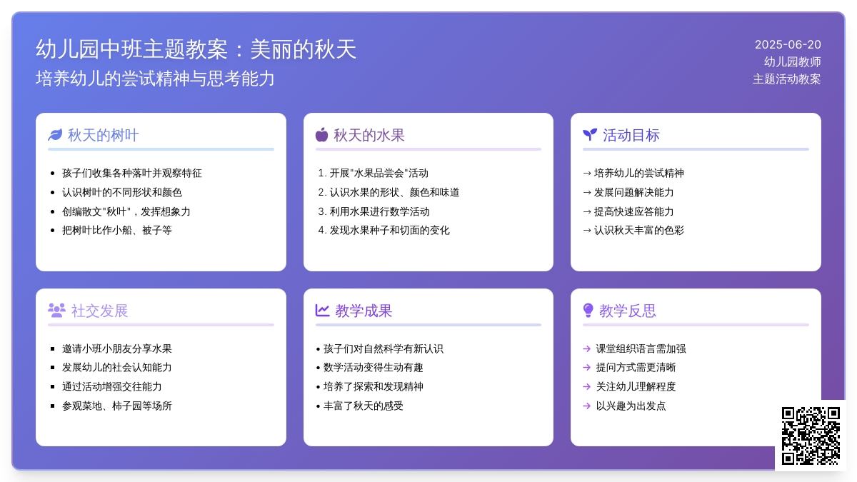中班主题公开课美丽的秋天教案反思