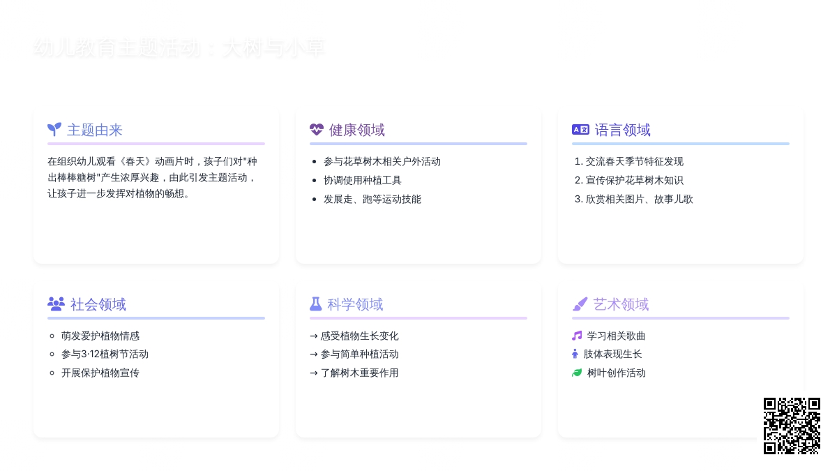 中班主题大树与小草教案反思