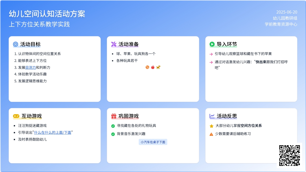 中班数学活动上下空间的辨识教案反思
