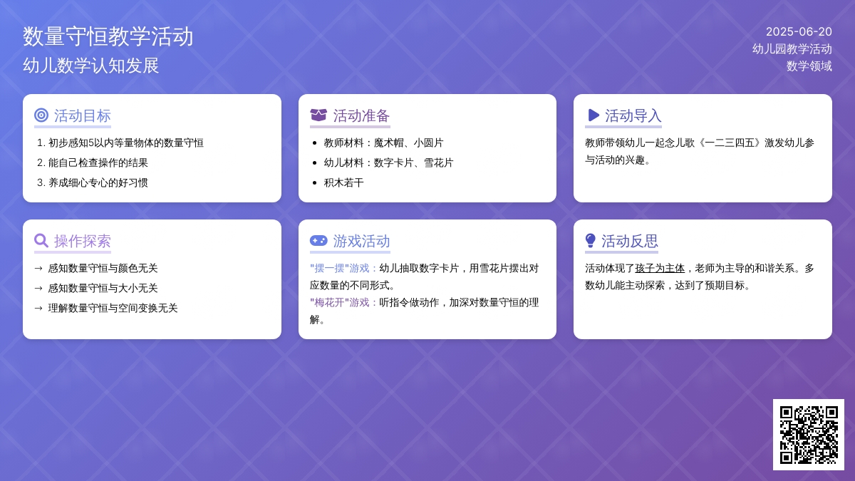 中班数学活动数的守恒（5以内）教案反思
