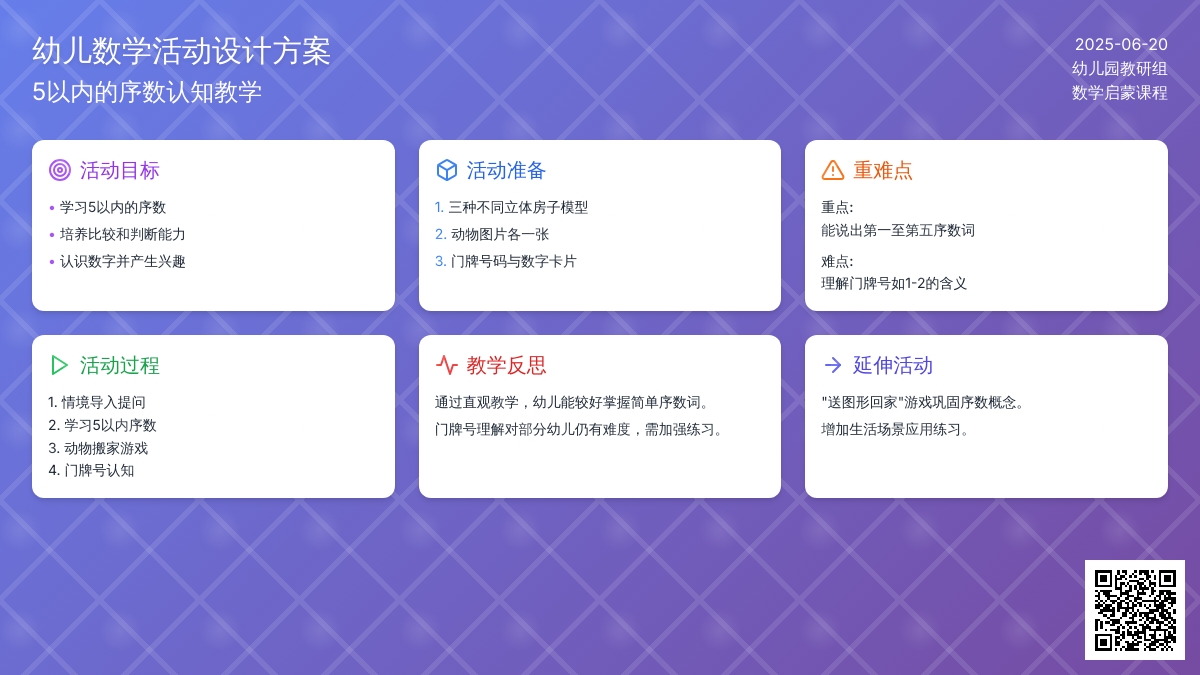 中班数学小动物搬新居教案反思