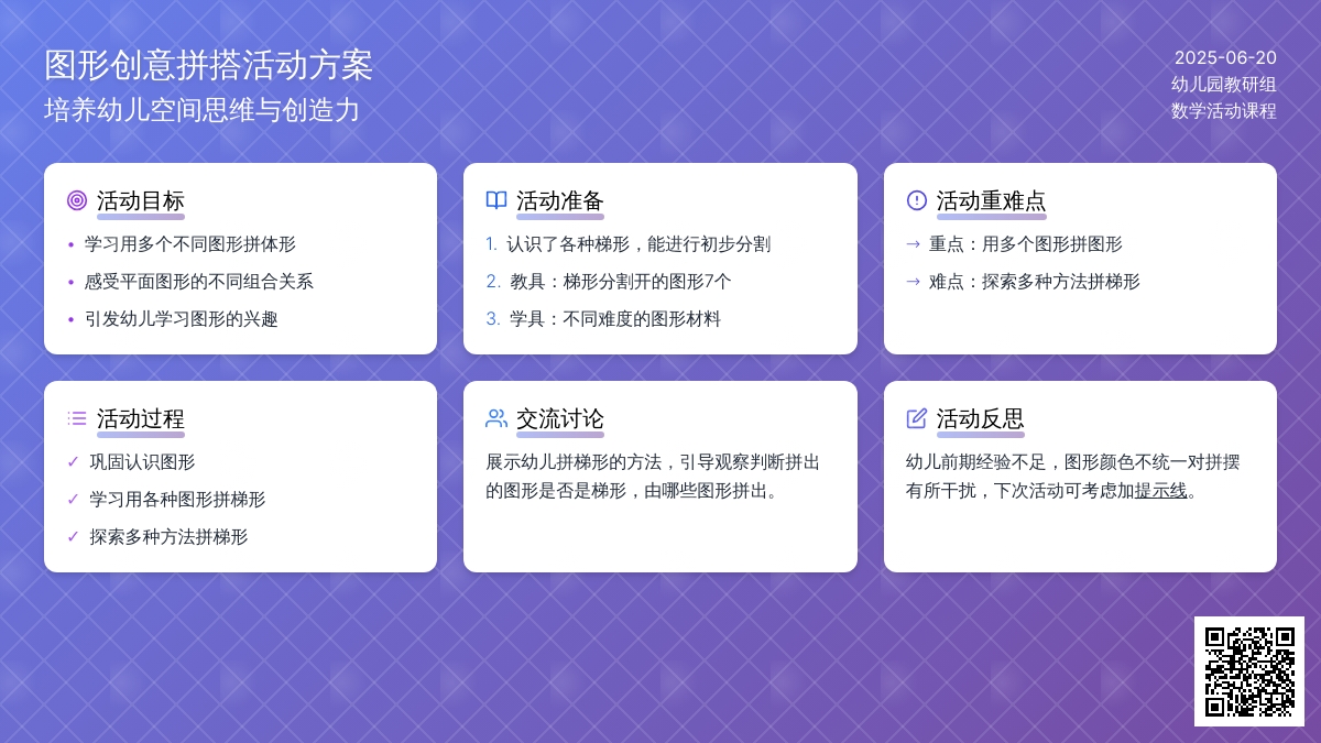 中班数学活动拼梯形教案反思