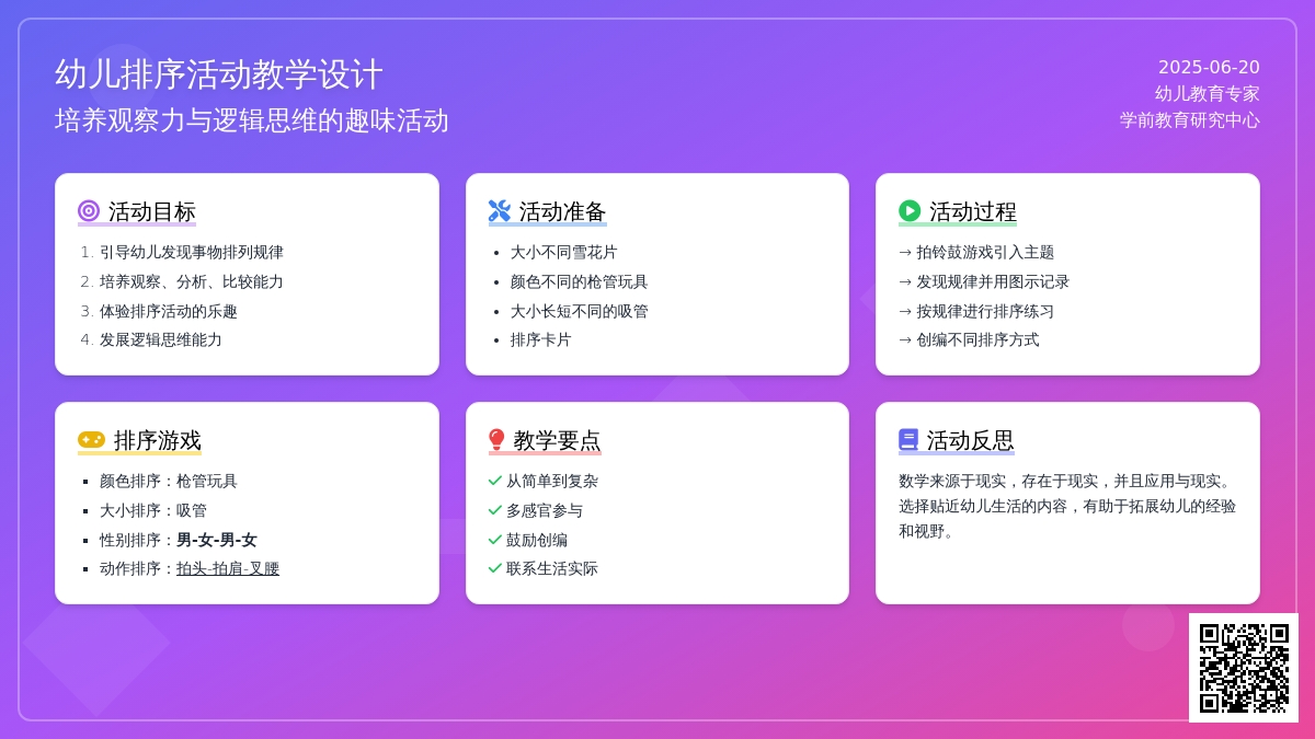 中班数学活动有趣的排序教案反思