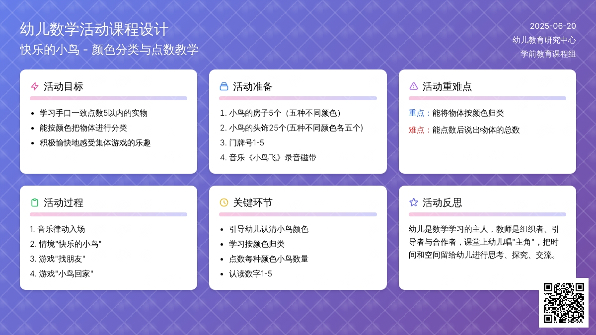 中班数学活动快乐的小鸟（点5以内的数）教案反思