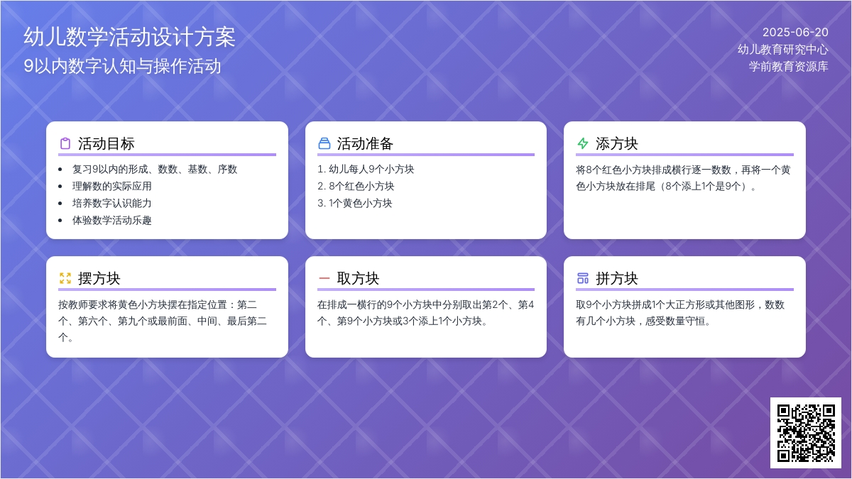 中班数学活动玩小方块(复习9数数)教案反思