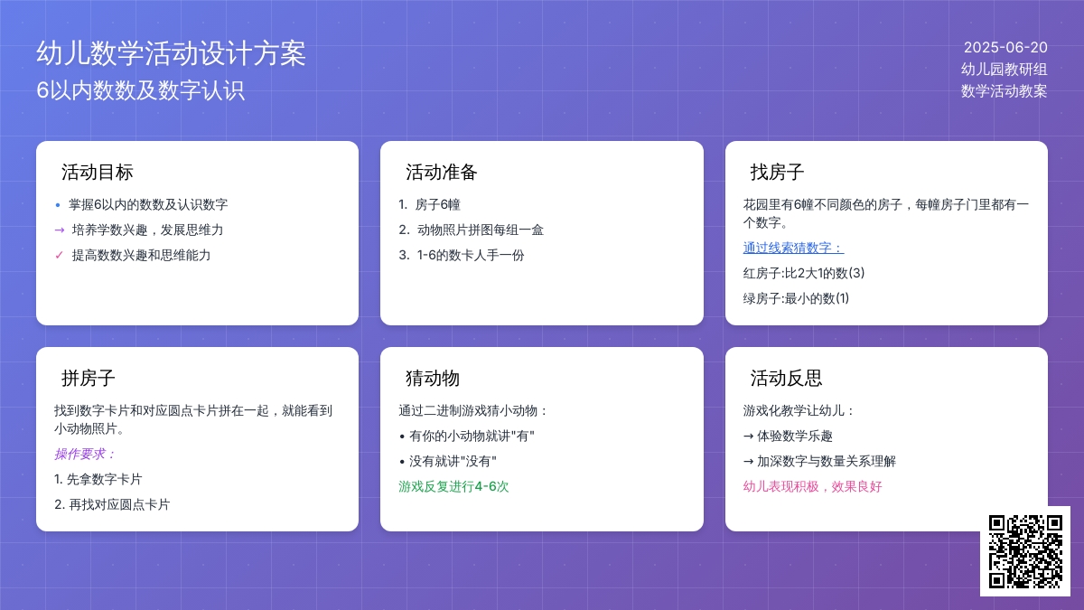 中班数学活动复习6以内的数数教案反思