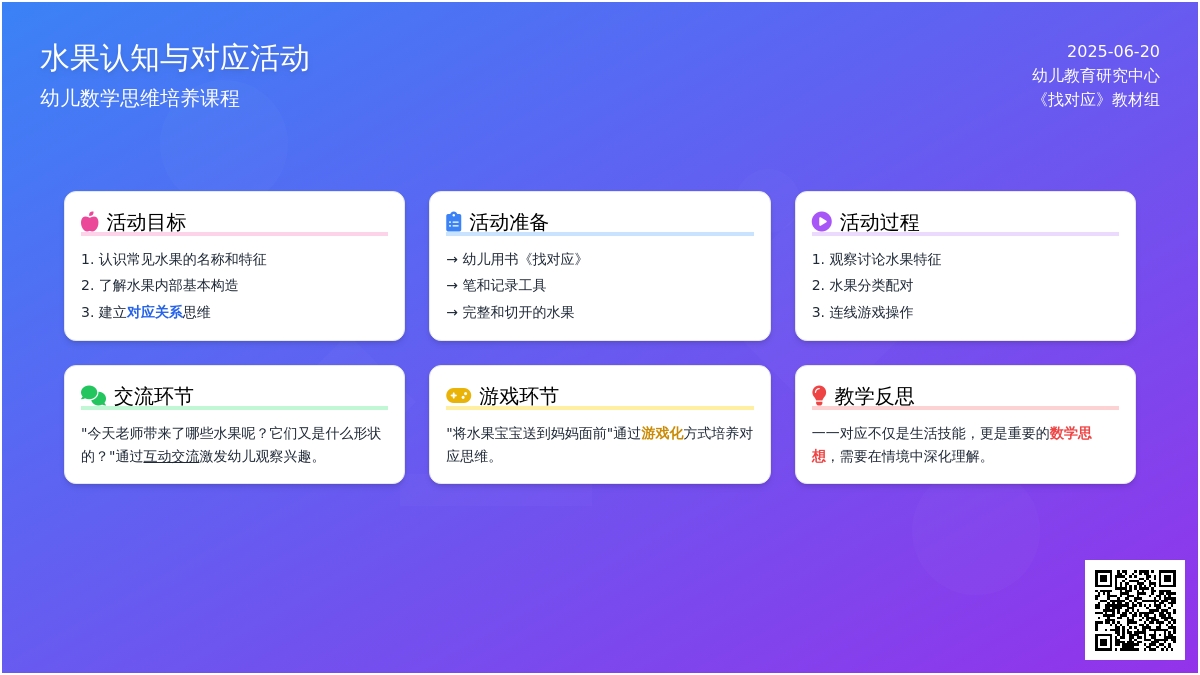 中班数学操作活动找对应教案反思