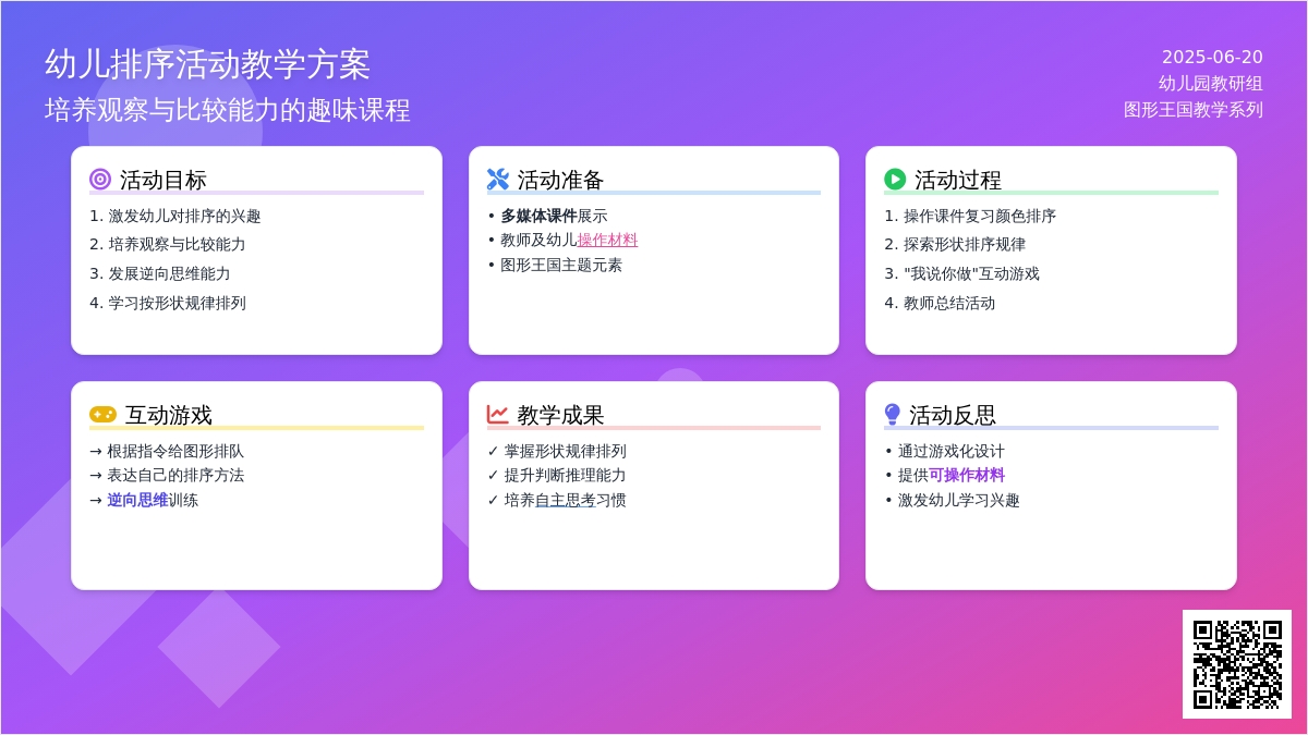 中三班数学活动按形状排序教案反思
