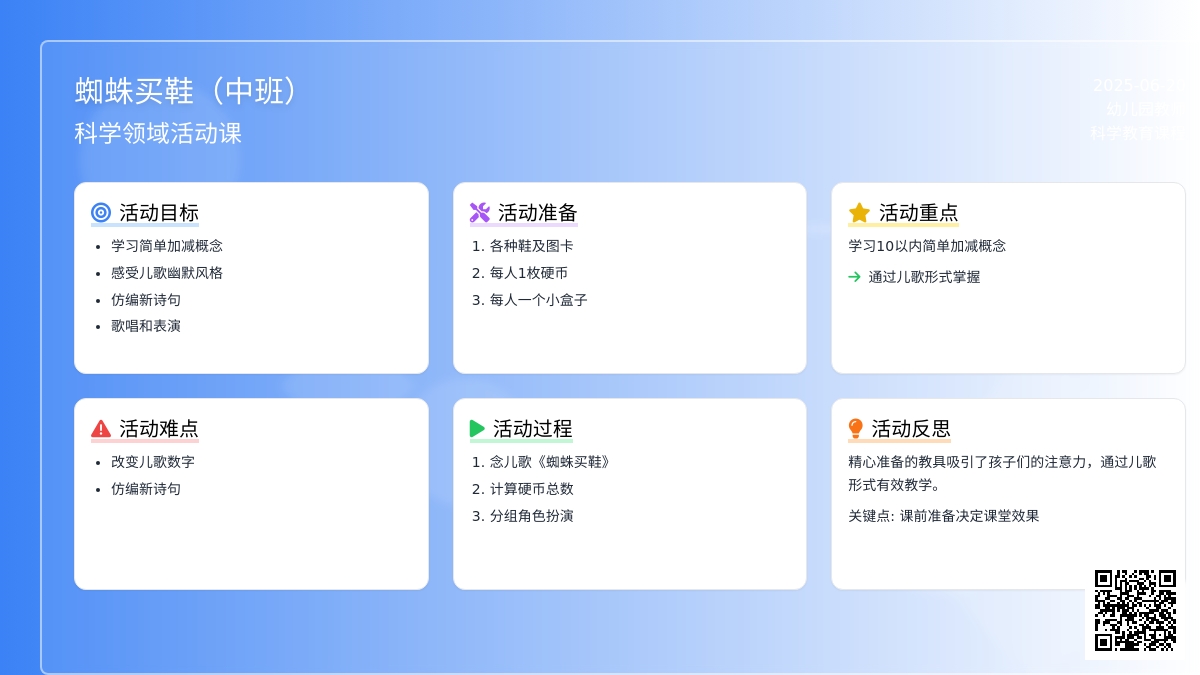 中班数学蜘蛛买鞋教案反思
