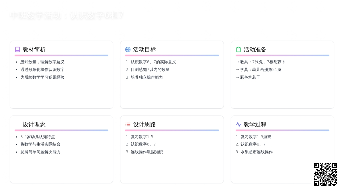 中班数学活动认识数字6、7教案反思