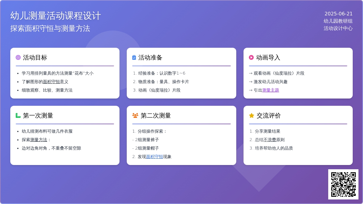 中班数学活动量布裁衣（面积测量）教案