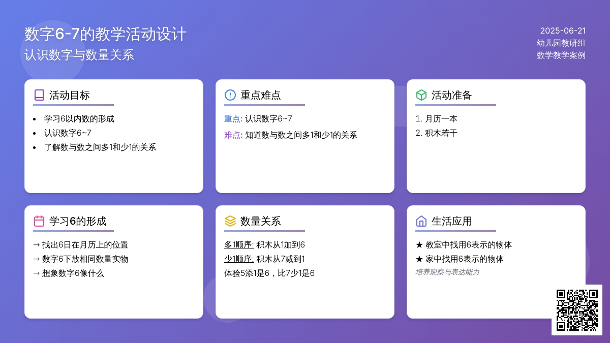 中班数学学习6和7教案反思