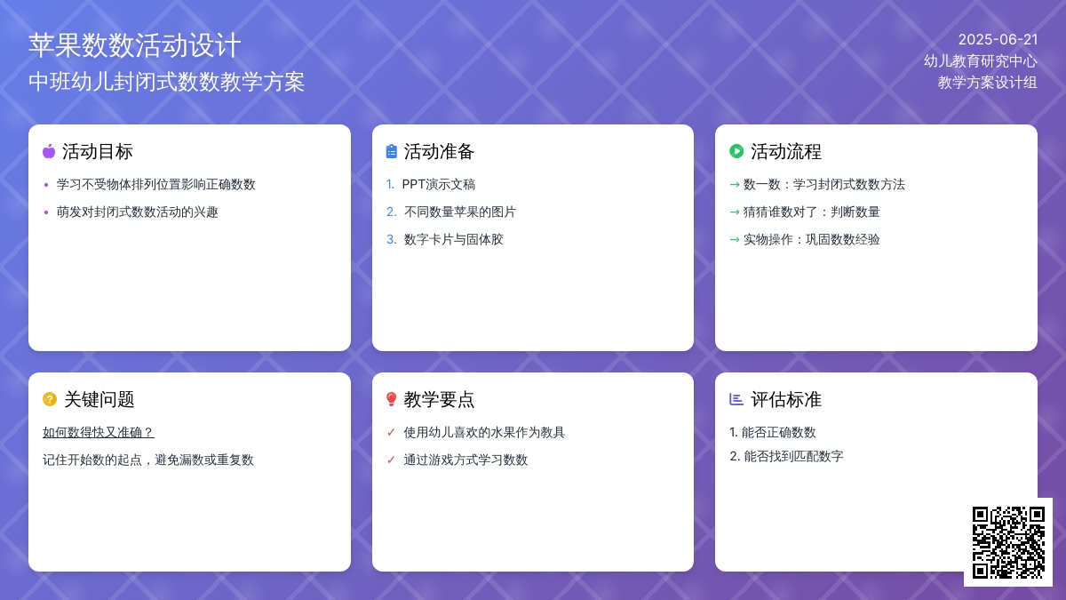 中班数学集体活动苹果大丰收教案