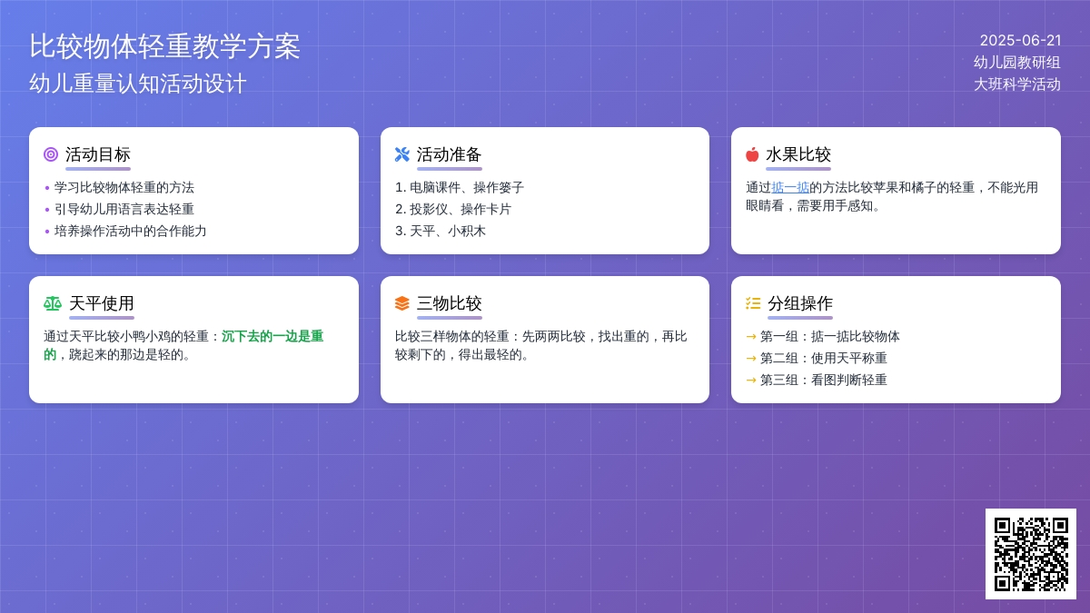 中班数学活动谁轻谁重教案反思