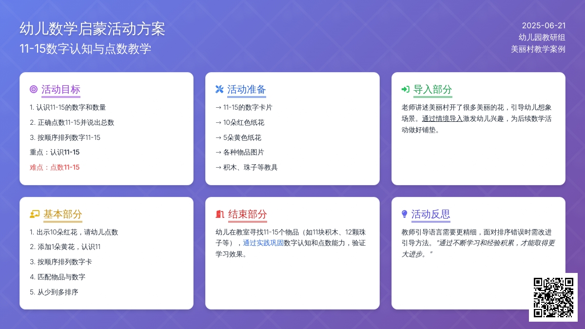 中班数学活动美丽的花朵教案反思