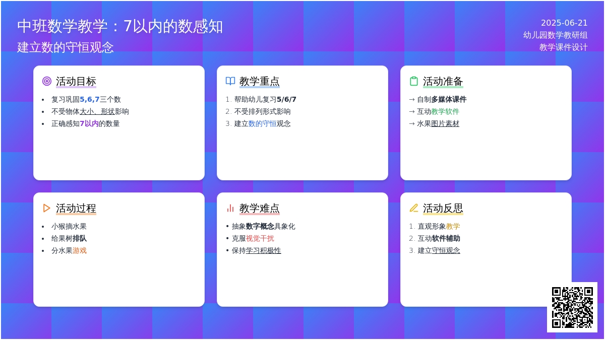 中班计算感知7以内的数教案反思