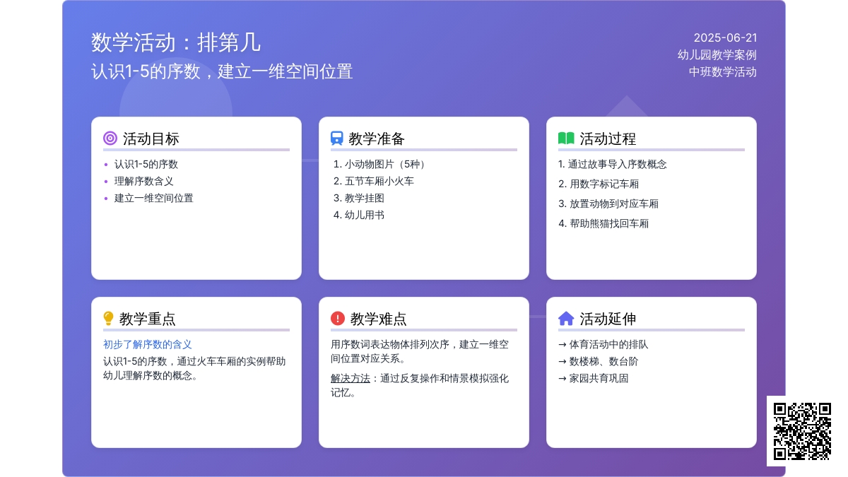 中班数学活动设计排第几数的认识教案反思