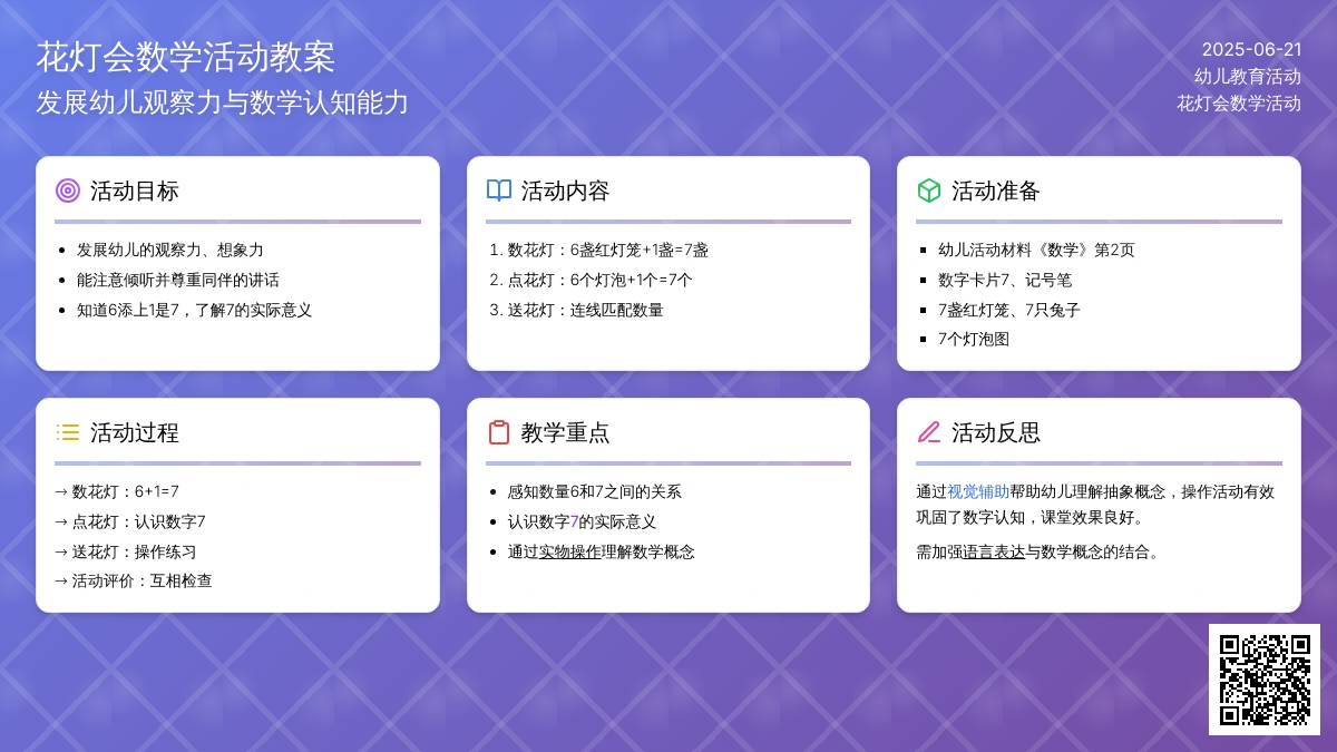 中班数学活动花灯会教案反思