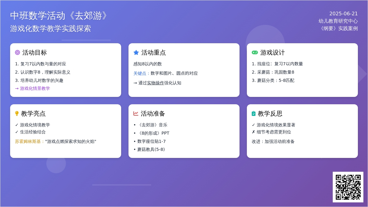 中班数学活动去郊游—认识数字8以及8以内数与量的对应教案反思