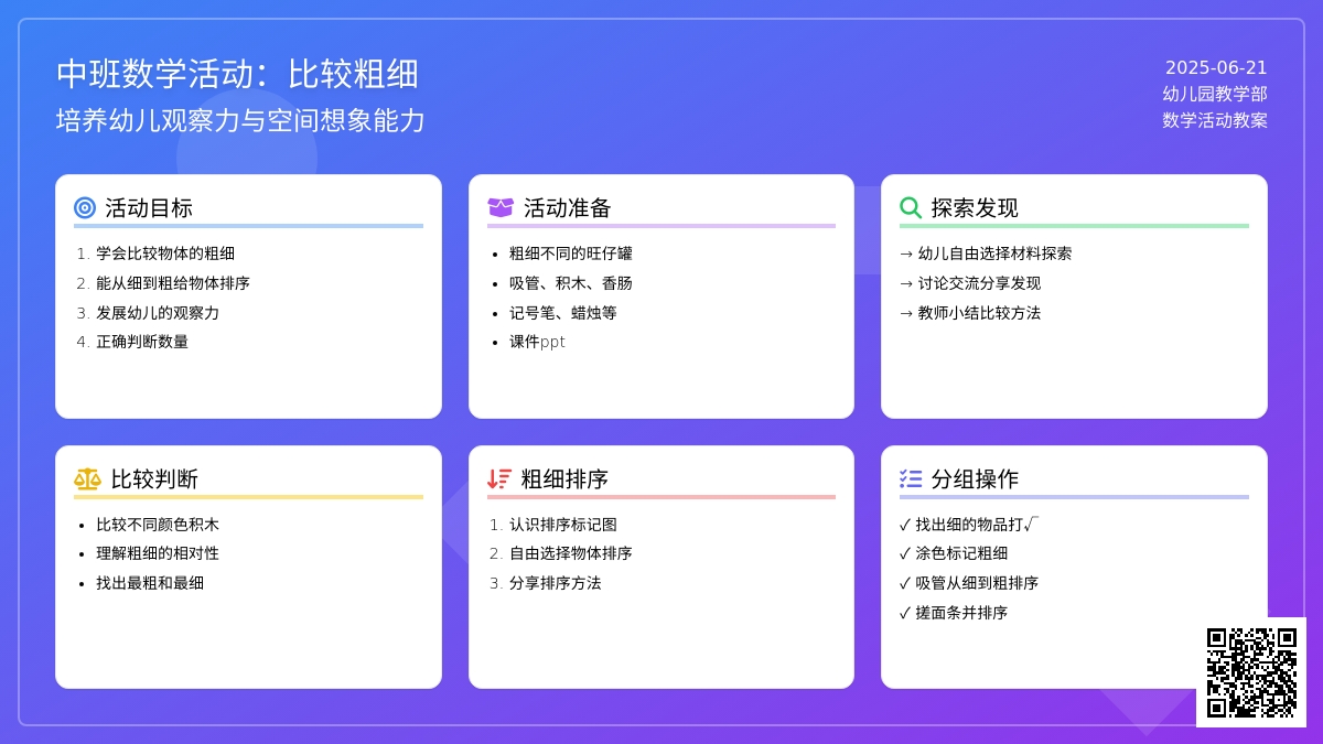 中班数学活动比较粗细教案反思