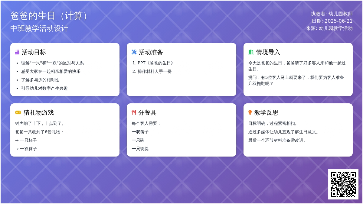 中班计算活动爸爸的生日教案反思