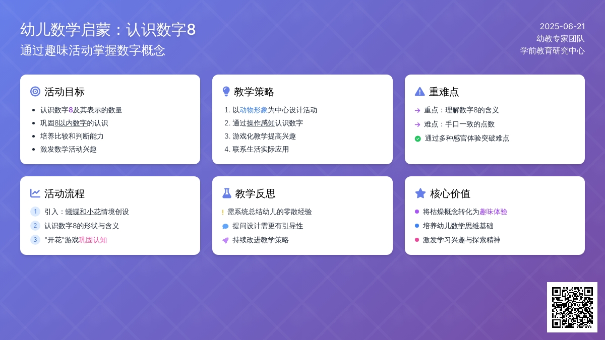 中班数学公开课认识数字8教案反思