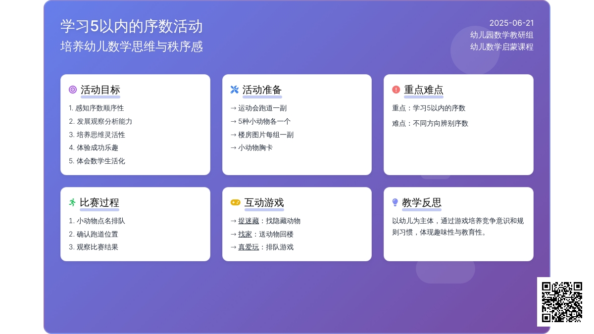 中班数学小动物赛跑教案反思