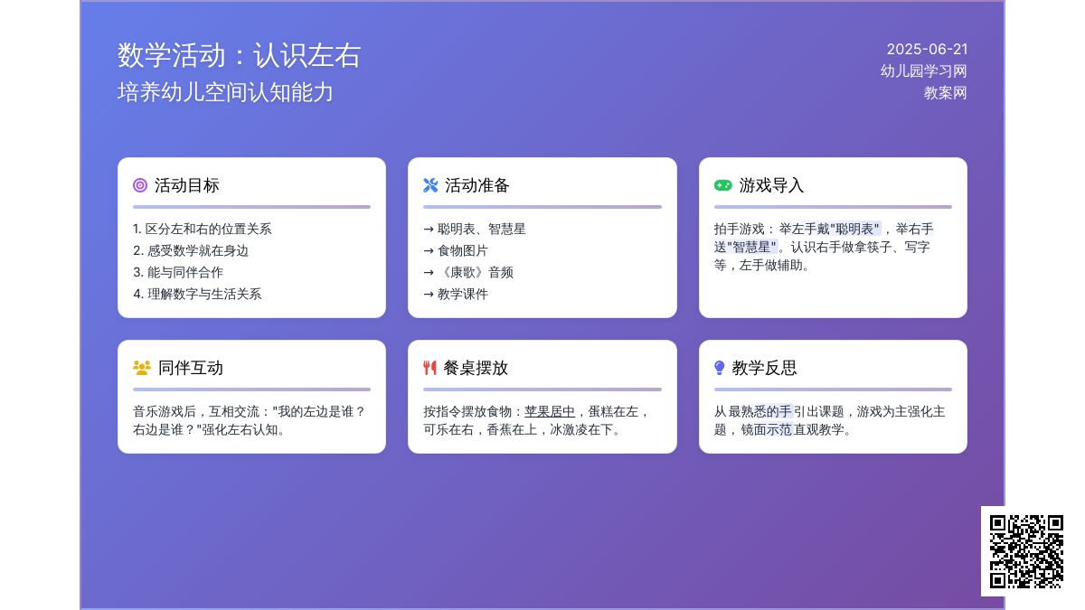 中班数学认识左和右教案反思