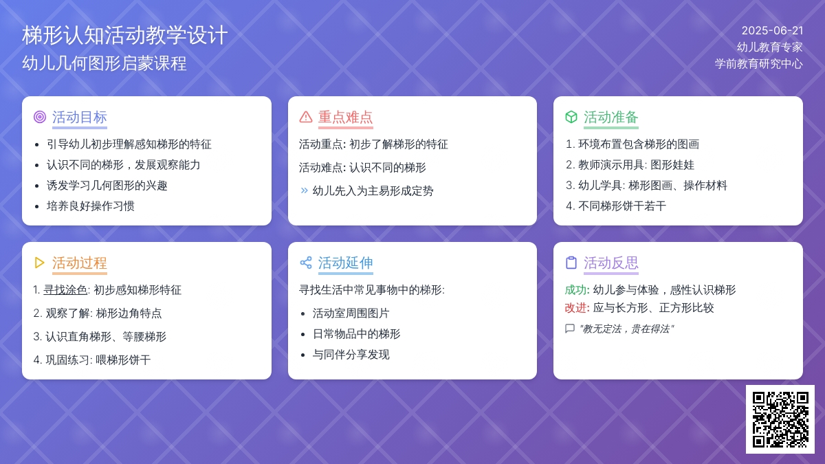 中班数学梯形在哪里教案反思