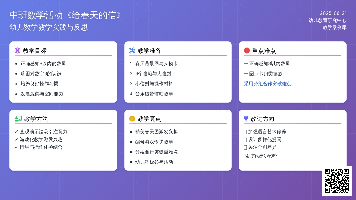 中班数学给春天的信教案反思