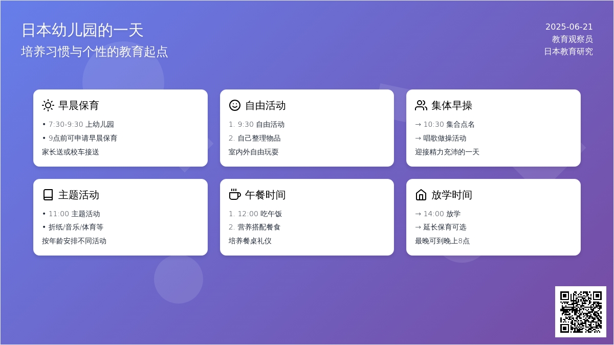 日本幼儿园从上学到下学一日流程