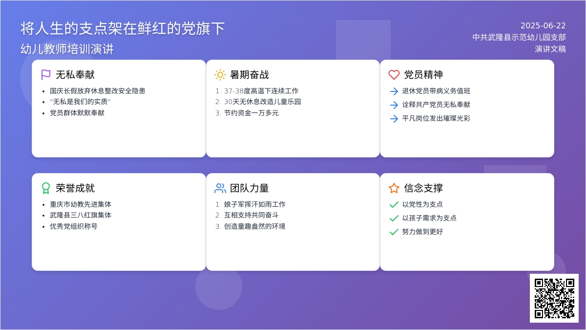 幼儿教师培训演讲：将人生的支点架在鲜红的党旗下