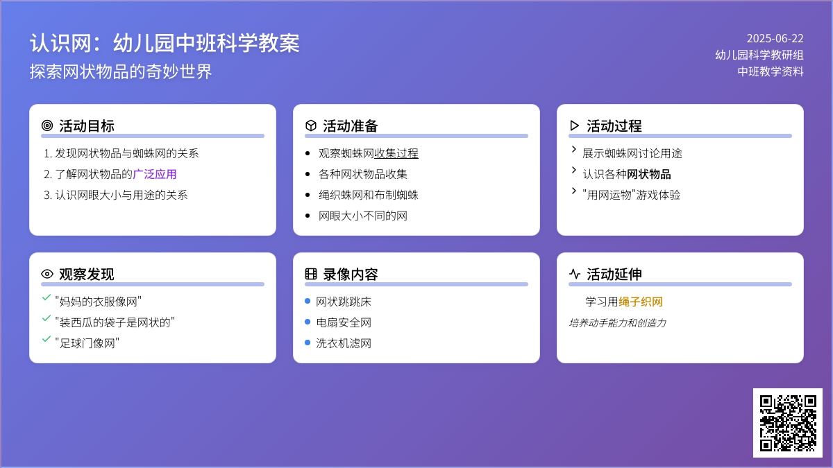 认识网_幼儿园中班科学教案
