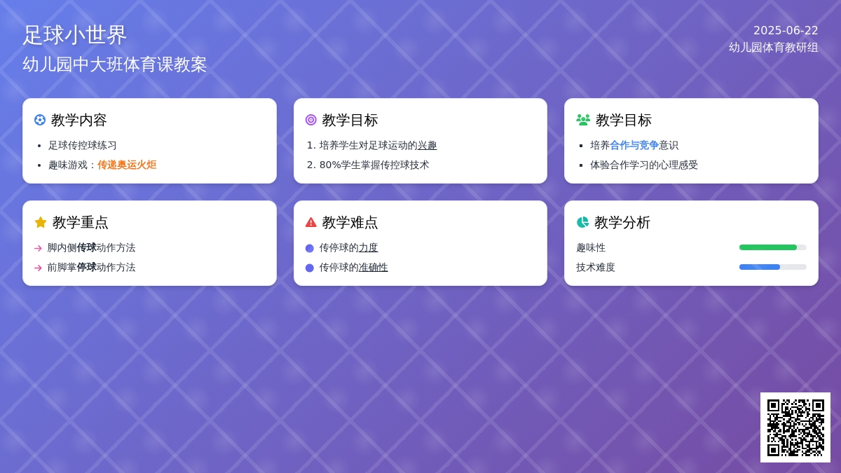 幼儿园中大班体育课教案《足球小世界》