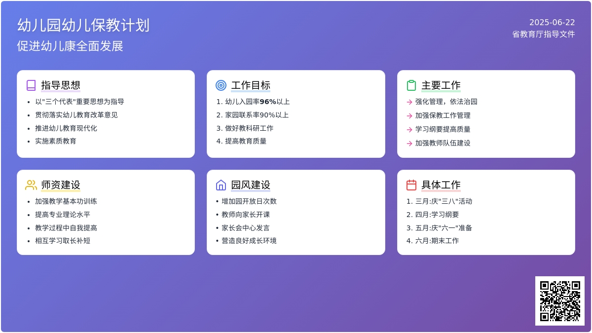 幼儿园幼儿保教计划