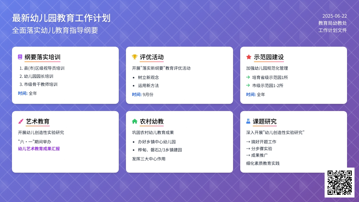 最新幼儿园教育工作计划