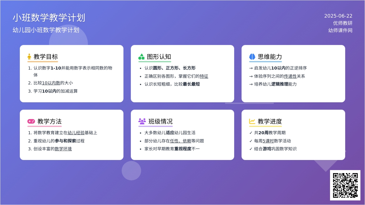 小班数学教学计划