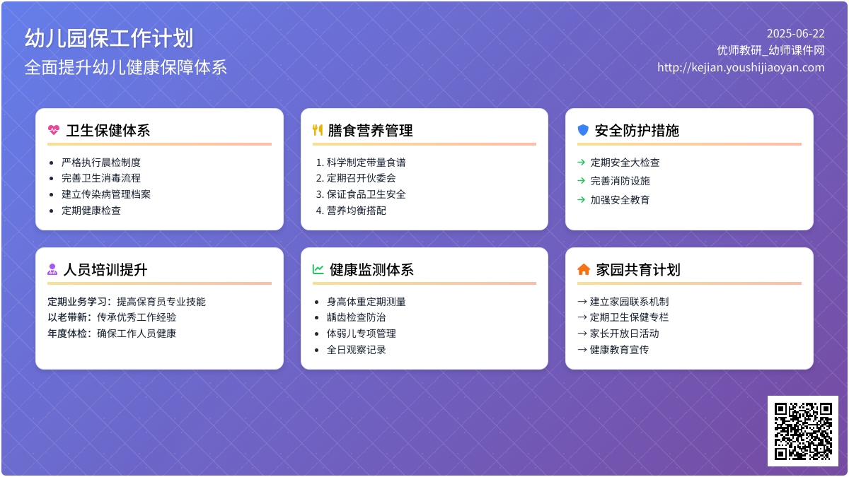 幼儿园保健工作计划