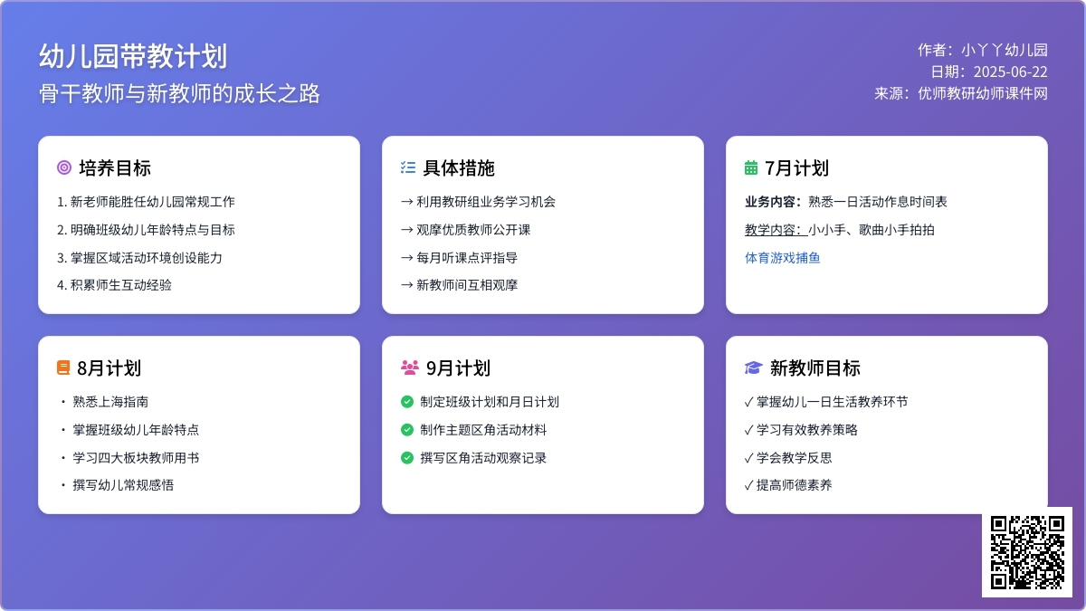 幼儿园带教计划