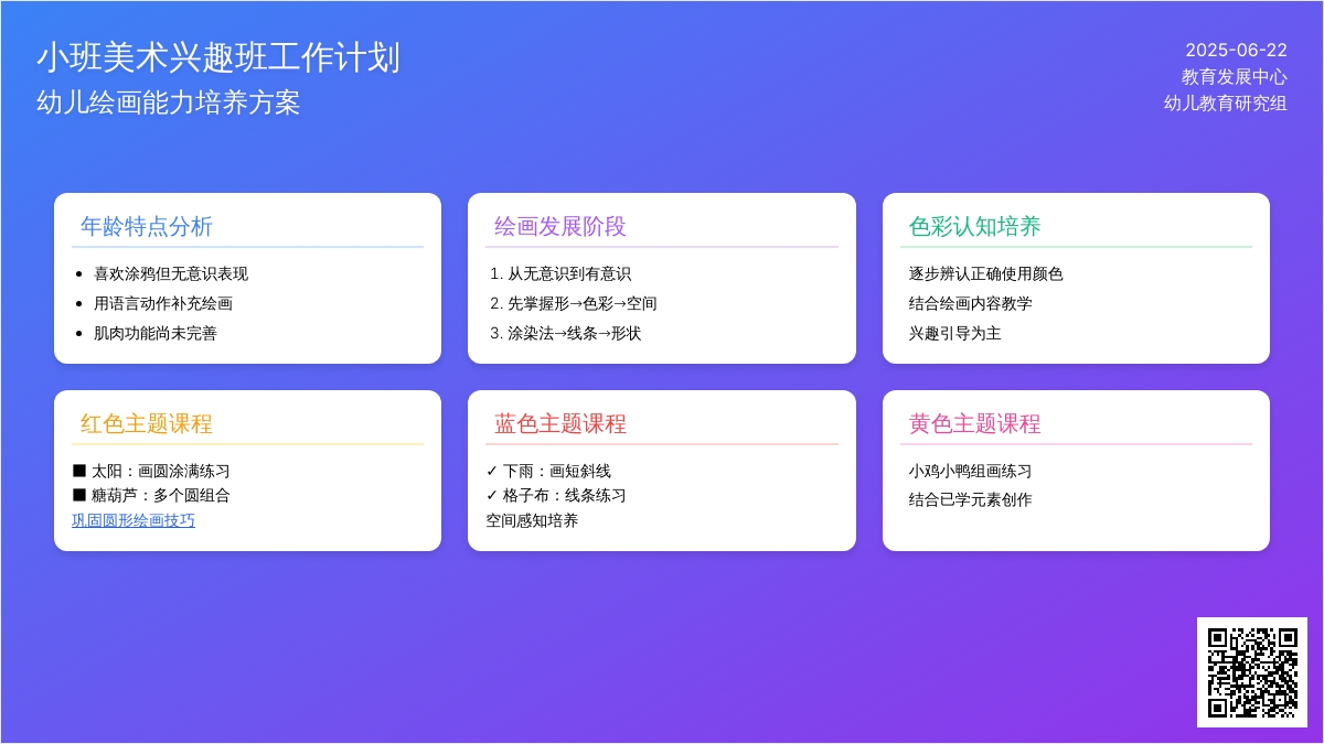 小班美术兴趣班工作计划
