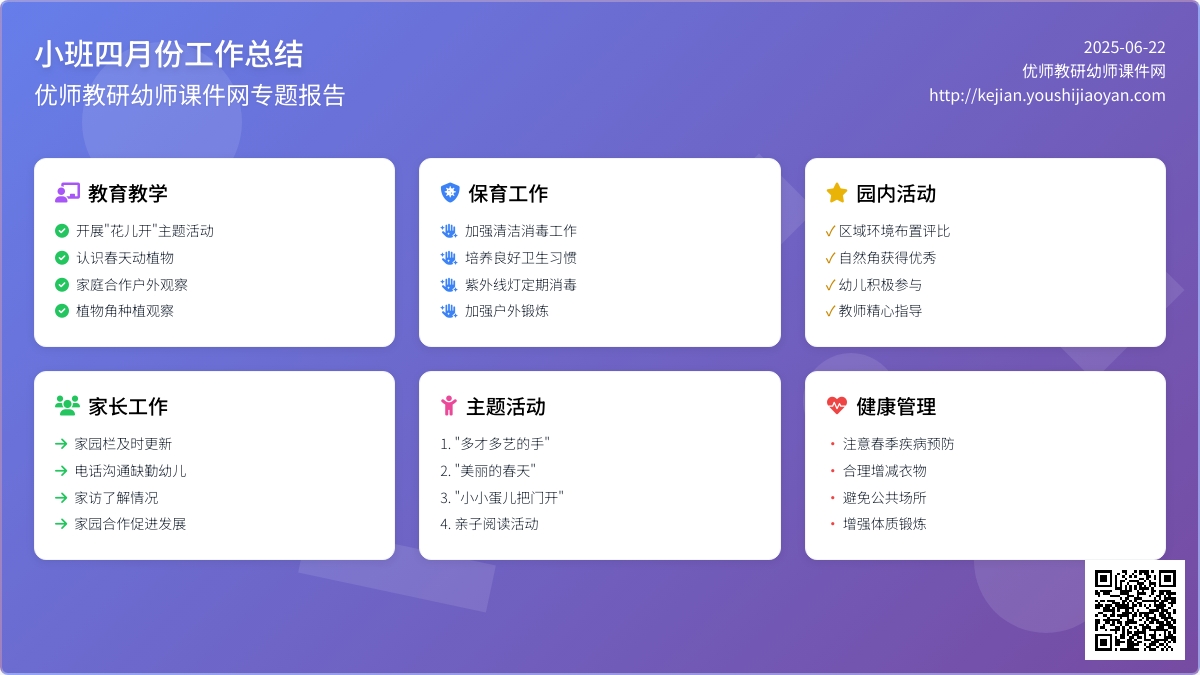 小班四月份工作总结