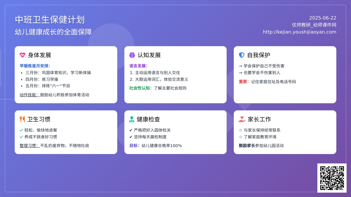 中班卫生保健计划