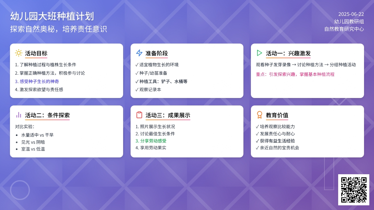 幼儿园大班种植计划